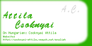 attila csoknyai business card